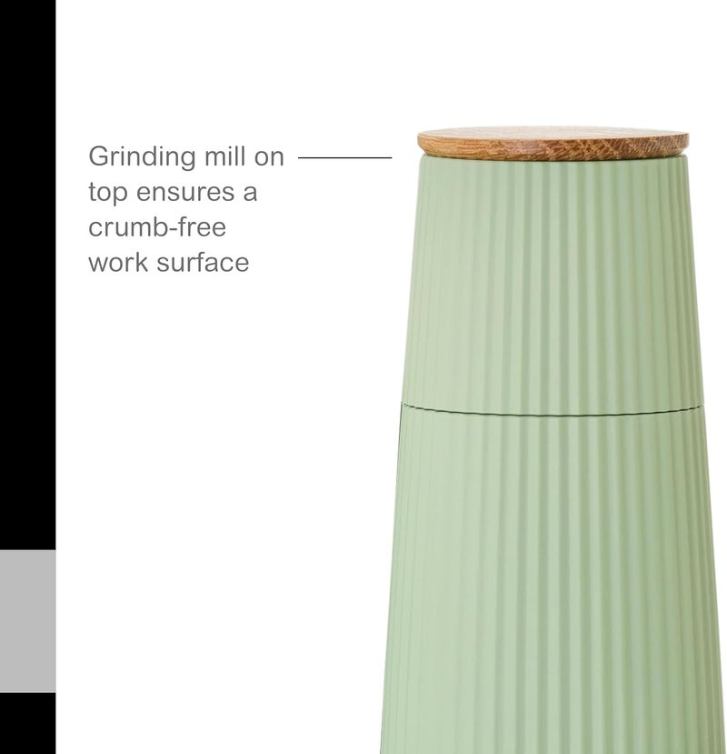 Adhoc Scape Salt & Pepper Mill Set - Salt & Pepper Grinders with Ultra-Sharp Grinding Mechanisms - Refillable Mills & Spice Shakers with Adjustable Grinding - Dark Green & Light Green - Image 3